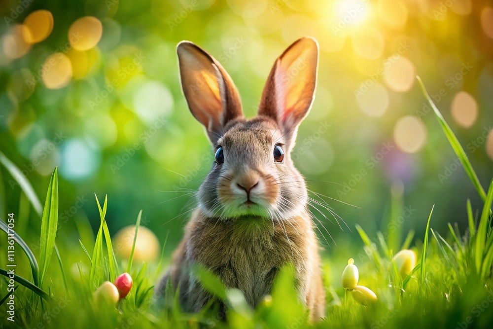Fototapeta premium Easter Bunny Portrait Photography: Spring Festive Rabbit Photoshoot