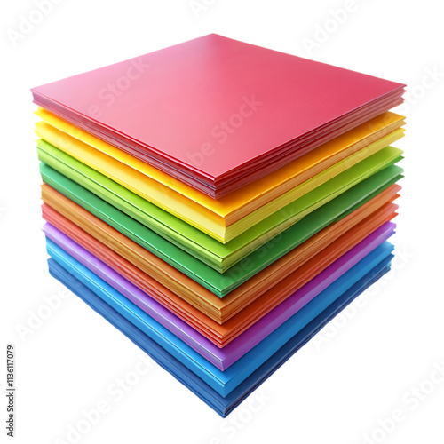Wallpaper Mural Stack of colorful hard sheet isolated on transparent background Torontodigital.ca