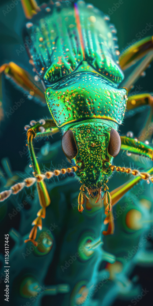 Macro Shot of Green Insect