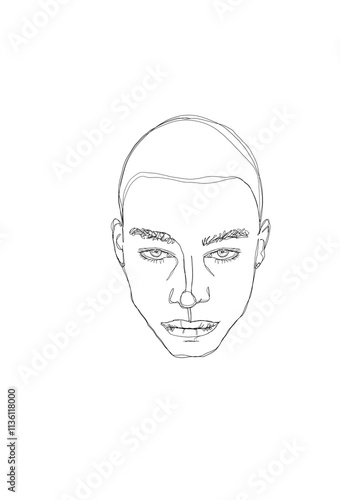 face of a person chaotic line art