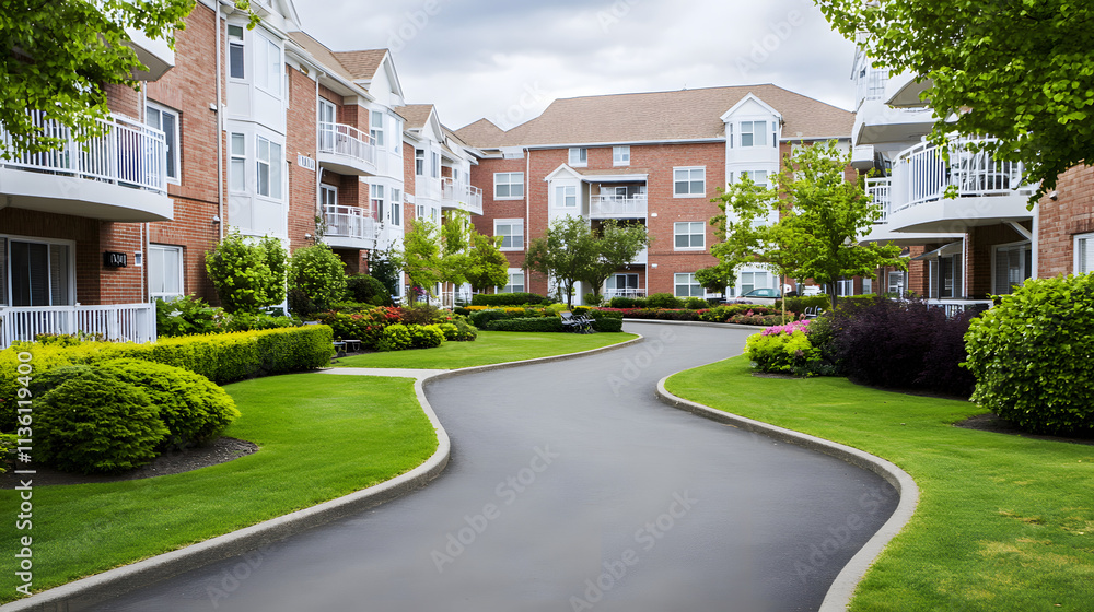 Exterior of a modern senior care facility with a well-maintained garden, showcasing comfort, accessibility, and a welcoming environment, ideal for themes of elderly care, health, and community living. Exterior of a modern senior care facility with a well-maintained garden, showcasing comfort, accessibility, and a welcoming environment, ideal for themes of elderly care, health, and community living.