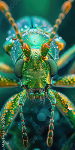 Macro Shot of Green Insect