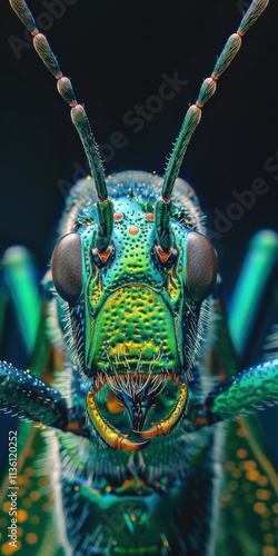 Macro Shot of Green Insect