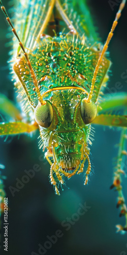 Macro Shot of Green Insect