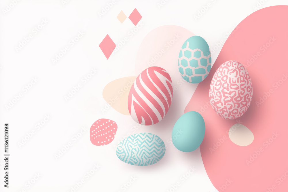 Easter egg design showcase creative studio digital art minimalist environment top view playful concept for festive inspiration