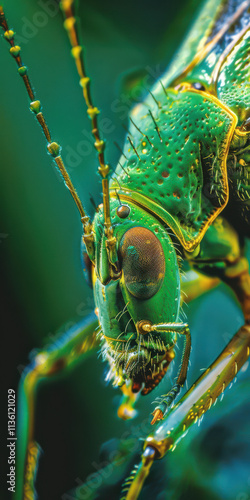 Macro Shot of Green Insect