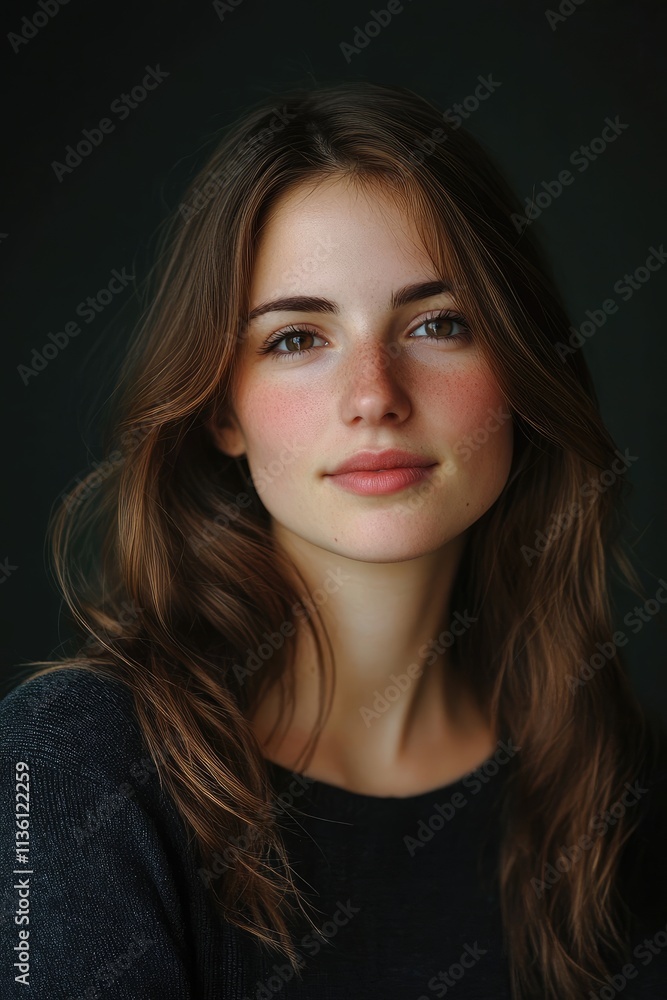 Young Woman With Brown Hair and Freckles Young Woman With Brown Hair and Freckles