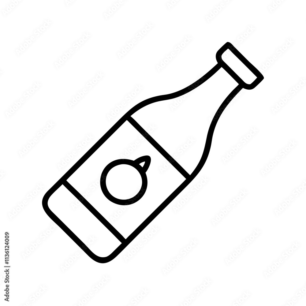 cider bottle icon, fall line art, fall icon - simple black line art icon of cider bottle, symbolizing fall celebrations. fall vector art. cider bottle icon, fall line art, fall icon - simple black line art icon of cider bottle, symbolizing fall celebrations. fall vector art.