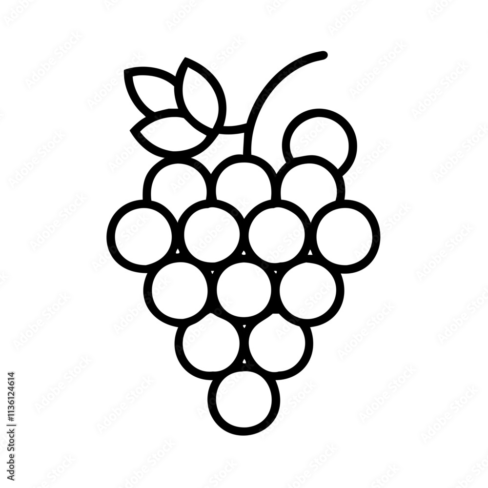 grapes for harvest icon, fall line art, fall icon - simple black line art icon of grapes for harvest, symbolizing fall celebrations. fall vector art. grapes for harvest icon, fall line art, fall icon - simple black line art icon of grapes for harvest, symbolizing fall celebrations. fall vector art.