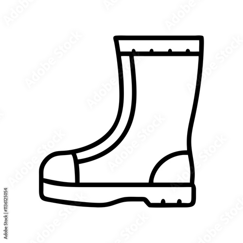 rain boots icon, fall line art, fall icon - simple black line art icon of rain boots, symbolizing fall celebrations. fall vector art.