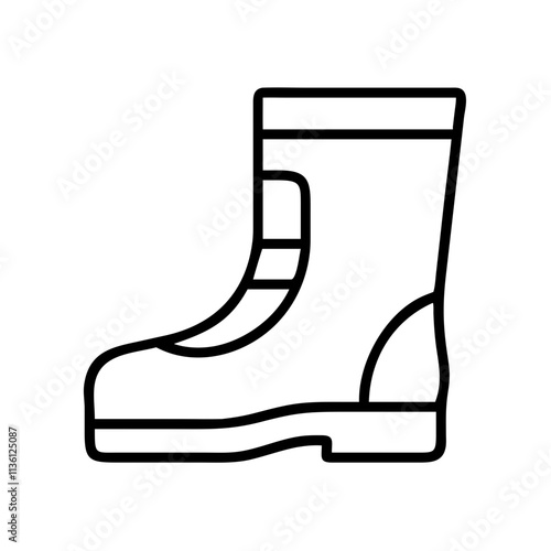 rain boots icon, fall line art, fall icon - simple black line art icon of rain boots, symbolizing fall celebrations. fall vector art.