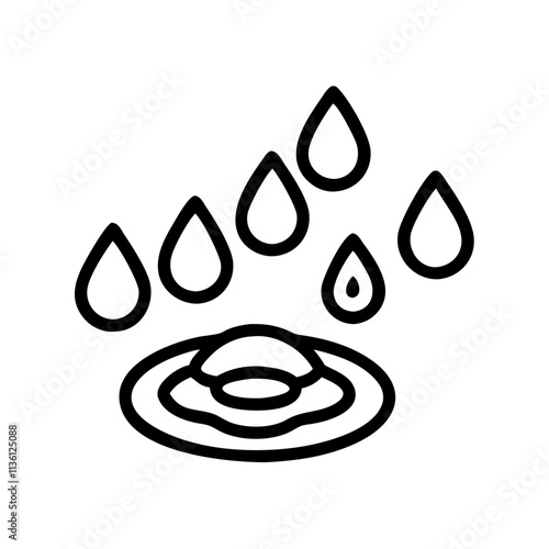 rain puddles icon, fall line art, fall icon - simple black line art icon of rain puddles, symbolizing fall celebrations. fall vector art.