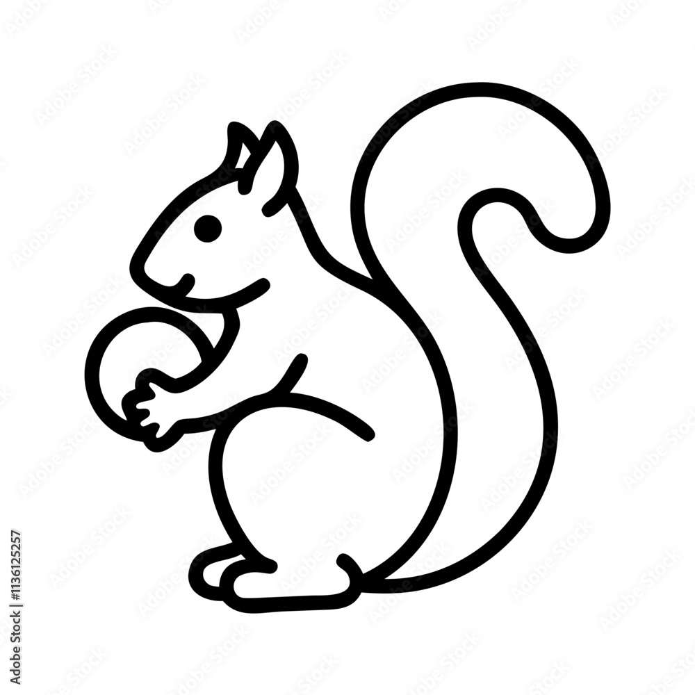 squirrel with acorn icon, fall line art, fall icon - simple black line art icon of squirrel with acorn, symbolizing fall celebrations. fall vector art. squirrel with acorn icon, fall line art, fall icon - simple black line art icon of squirrel with acorn, symbolizing fall celebrations. fall vector art.