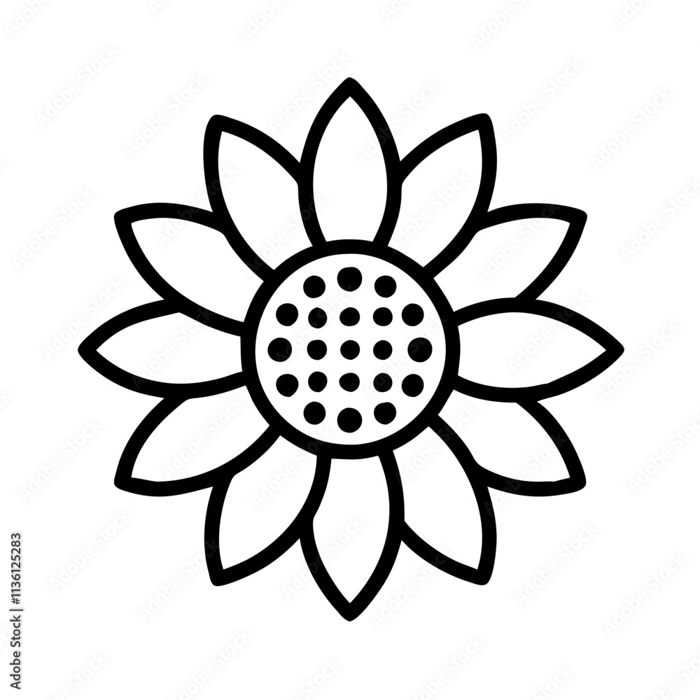 sunflower icon, fall line art, fall icon - simple black line art icon of sunflower, symbolizing fall celebrations. fall vector art. sunflower icon, fall line art, fall icon - simple black line art icon of sunflower, symbolizing fall celebrations. fall vector art.