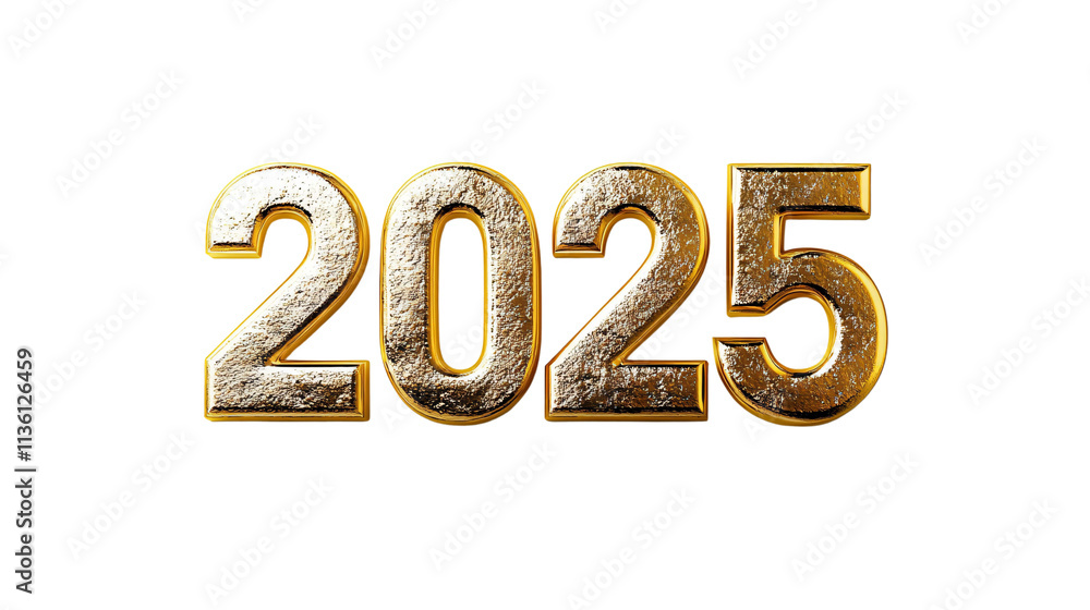 2025 Golden New Year for Celebration with Isolated Background 2025 Golden New Year for Celebration with Isolated Background