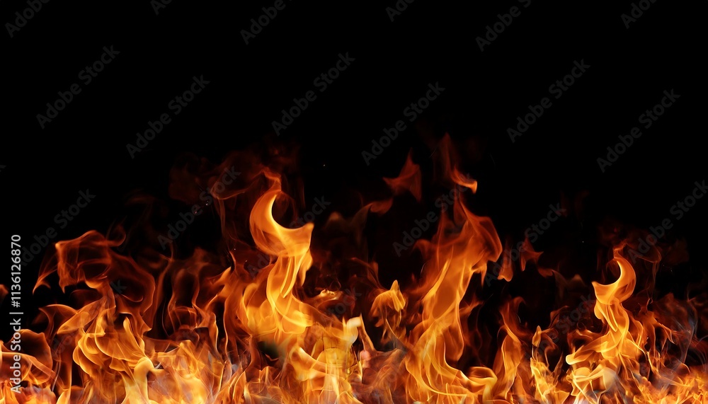 Dancing flames creating a mesmerizing display against a dark background. Generative AI