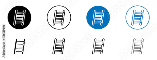 Ladder icon set in black and blue colors