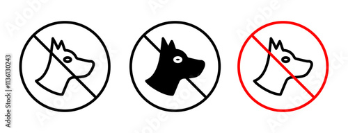 No dogs allowed sign vector set