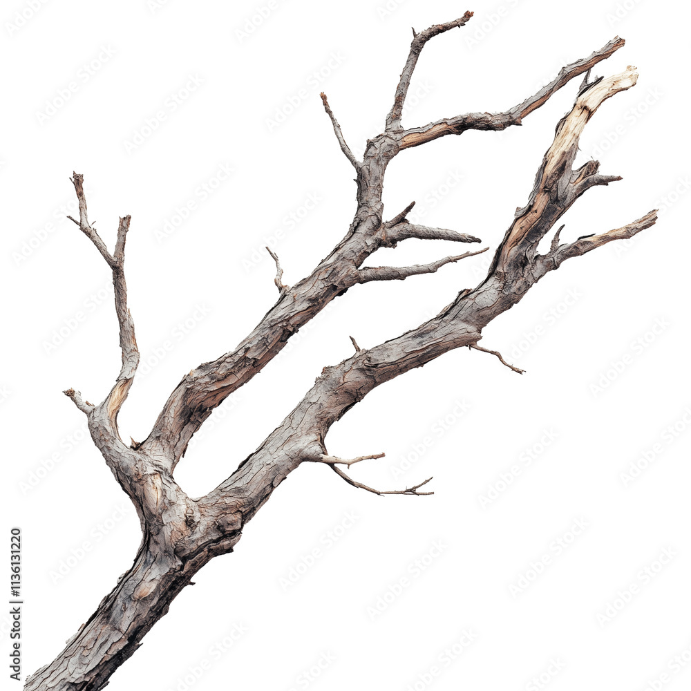 Dead dry tree branch isolated on white with clipping path Dead dry tree branch isolated on white with clipping path