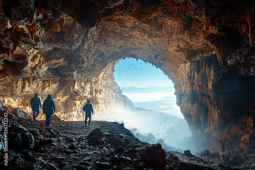 Exploring the prehistoric cave where early humans once lived and thrived in natural surroundings photo