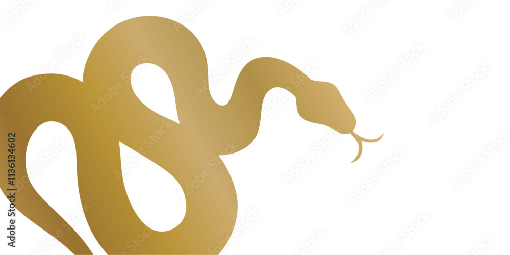Golden Snake. Chinese snake ornament. Year of snake vector. Chinese New Year Celebration Golden Snake. Chinese snake ornament. Year of snake vector. Chinese New Year Celebration