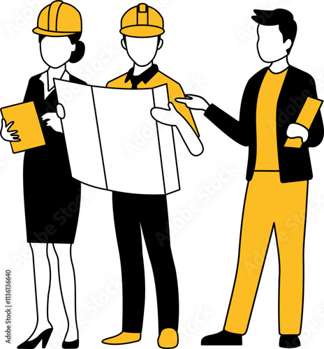 Duotone Engineers Illustration