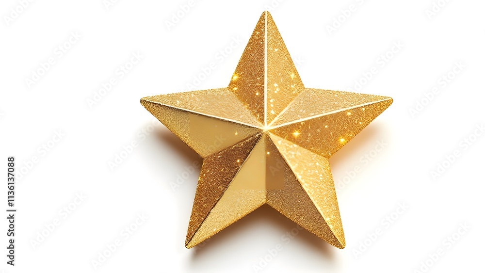 Christmas Decoration: 3D Gold Star with Glitter Effect
Christmas Decoration: 3D Gold Star with Glitter Effect
