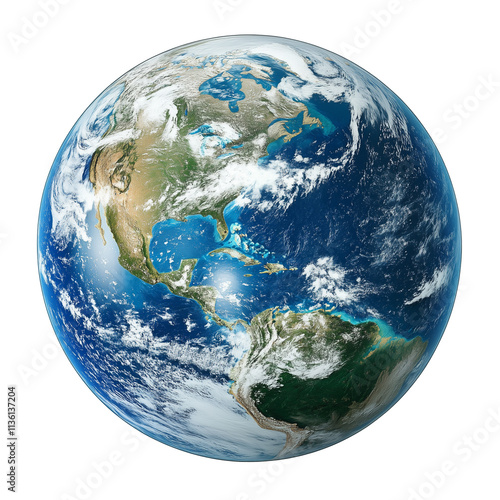 Planet earth globe isolated on transparent background