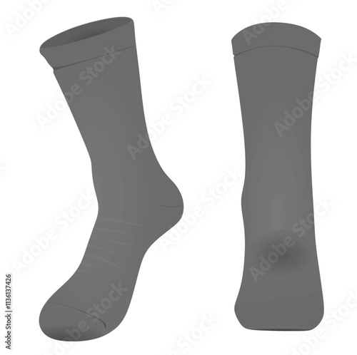 Grey sport socks. vector illustration