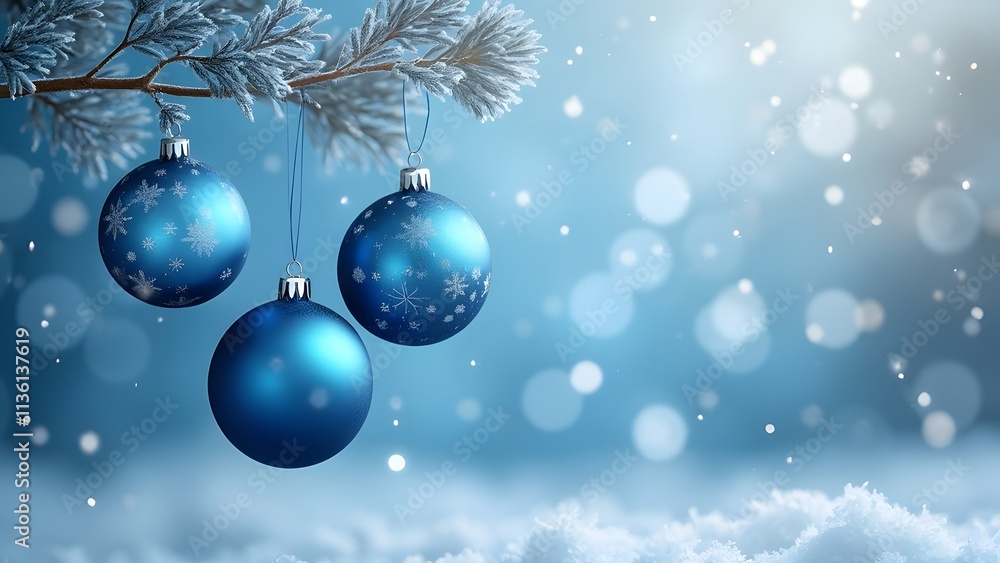 Winter Wonderland: Sparkling Blue Ornaments on a Frosty Background
Winter Wonderland: Sparkling Blue Ornaments on a Frosty Background