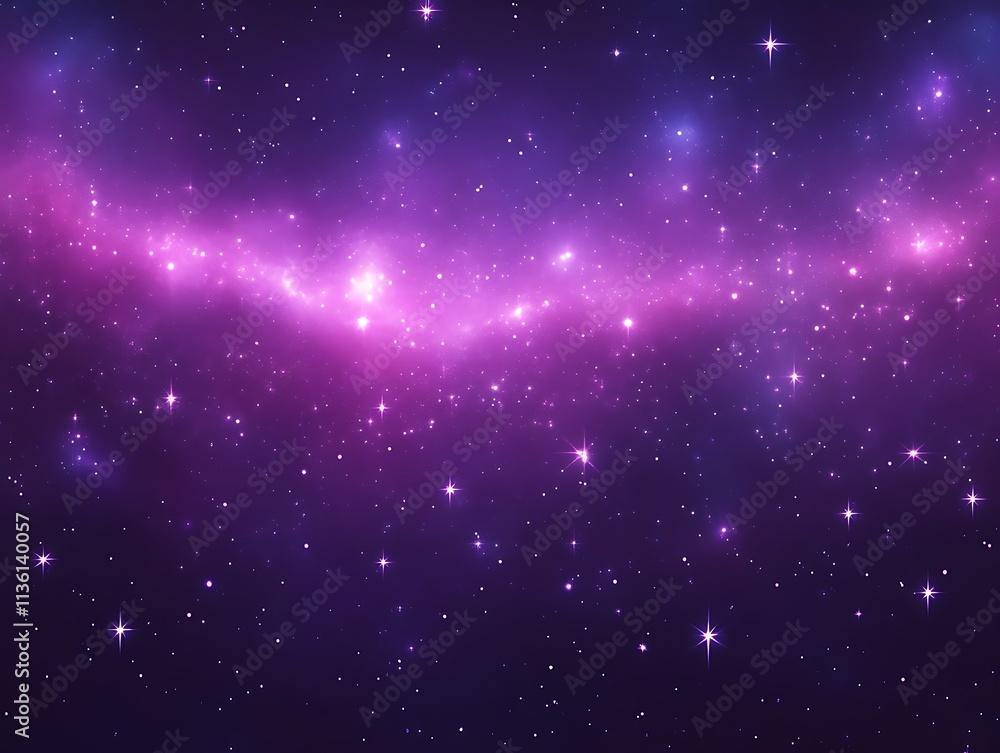 Obraz premium A Purple Galaxy With Bright Stars And Nebulae