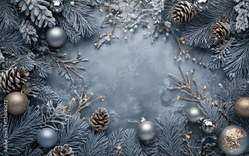 christmas new year silver background