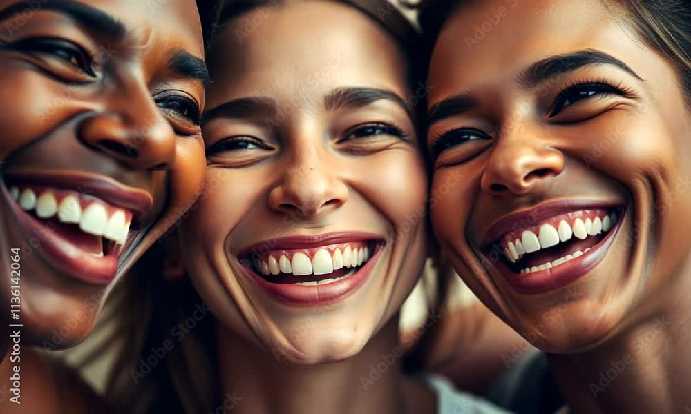 Friends share laughter and joy in a close-up moment of connection and happiness in an intimate gathering
