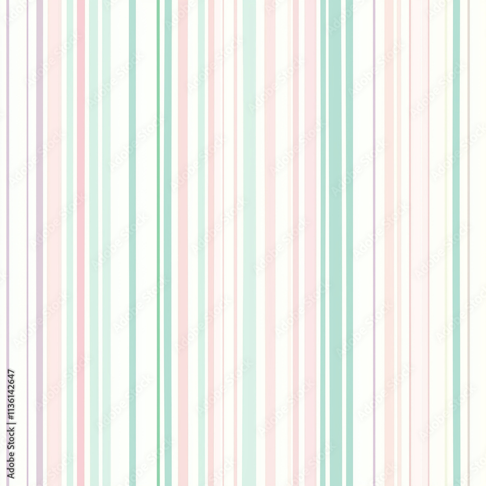Pinstripe pattern featuring thin, pastel-colored stripes in shades of mint, blush pink, and lavender on a soft cream background Pinstripe pattern featuring thin, pastel-colored stripes in shades of mint, blush pink, and lavender on a soft cream background