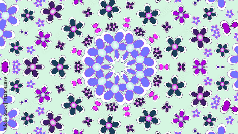 Seamless Floral Pattern with Delicate Flowers and Green Leaves, available in various styles Seamless Floral Pattern with Delicate Flowers and Green Leaves, available in various styles