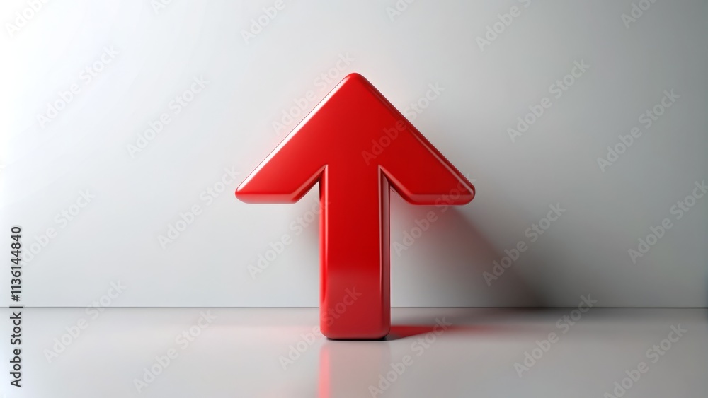 Conceptual Animation of Upward Arrow on White Background with Red Swipe Up Directional Indicator for Digital Interface and User Engagement Conceptual Animation of Upward Arrow on White Background with Red Swipe Up Directional Indicator for Digital Interface and User Engagement