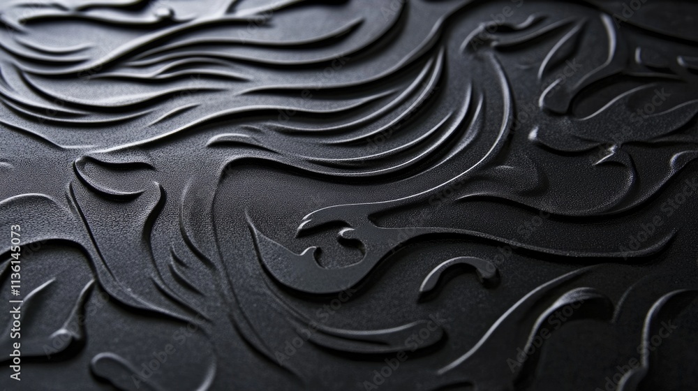 Fototapeta premium Embossed vs. Debossed: Exploring Relief Effects in Black Print Design