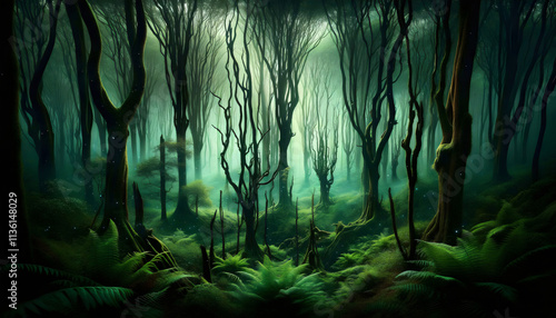 An image of a beautiful magic forest landscape