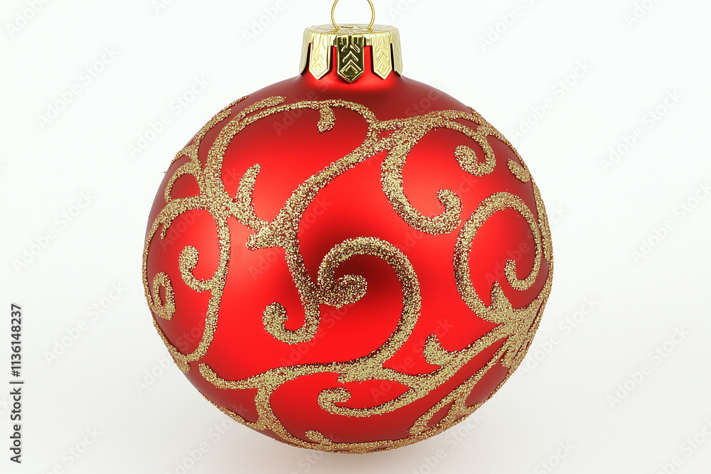 red christmas ball on white background red christmas ball on white background