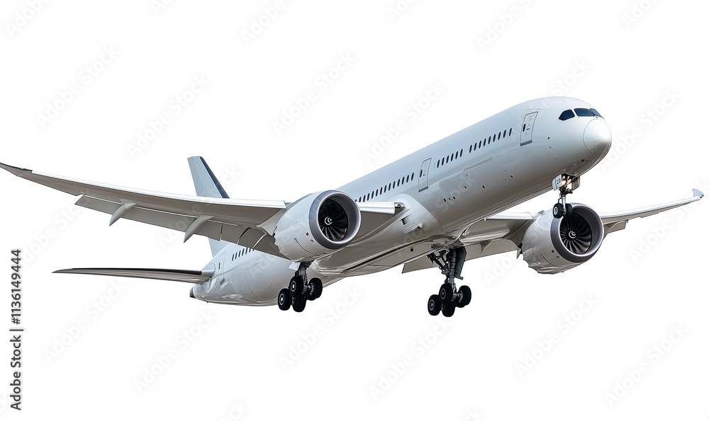 Fototapeta premium Modern passenger airplane isolated on white background