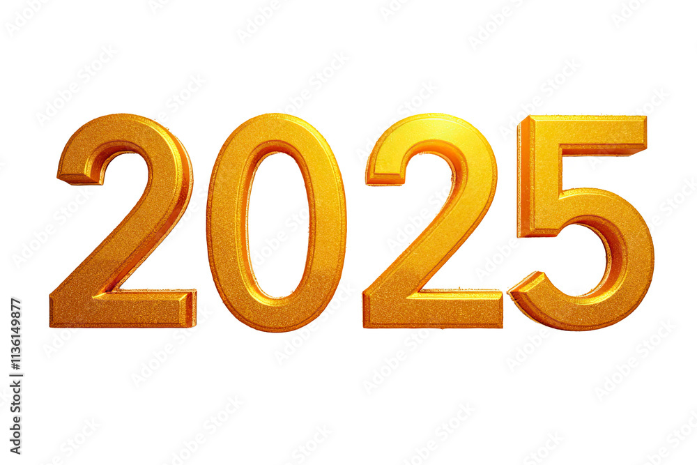 Golden 2025 New Year's Eve Number Design Golden 2025 New Year's Eve Number Design