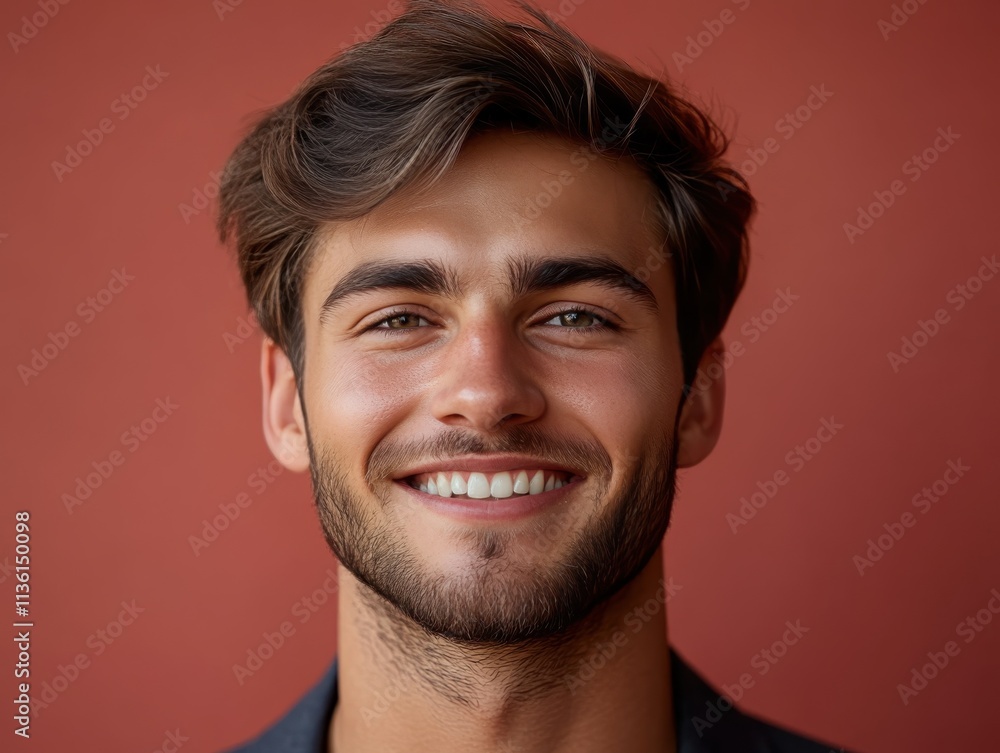 Confident businessman with a suit and a smile in a studio background, He looking at the camera Confident businessman with a suit and a smile in a studio background, He looking at the camera