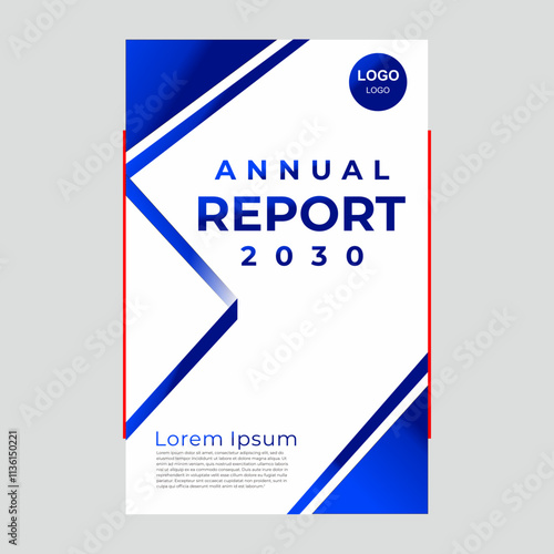 Corporate annual report template ready to print design vector blu gradient colour
