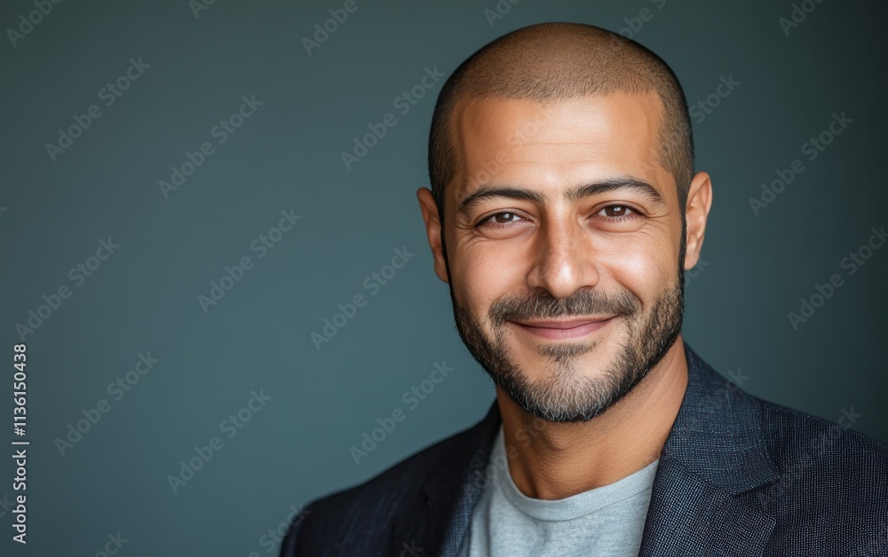 Confident businessman with a suit and a smile in a studio background, He looking at the camera Confident businessman with a suit and a smile in a studio background, He looking at the camera