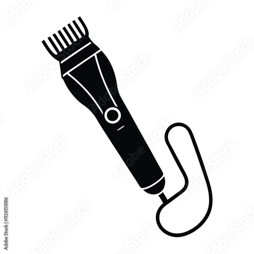 a black and white illustration of a hair clipper