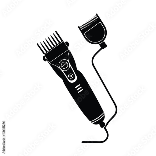 a black and white illustration of a hair clipper