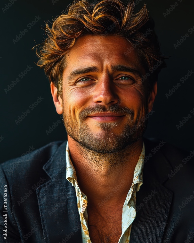 Obraz premium Confident businessman with a suit and a smile in a studio background, He looking at the camera