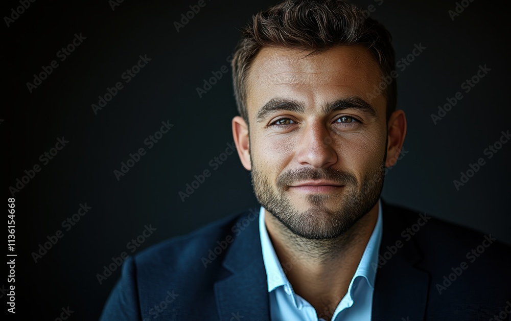 Confident businessman with a suit and a smile in a studio background, He looking at the camera Confident businessman with a suit and a smile in a studio background, He looking at the camera