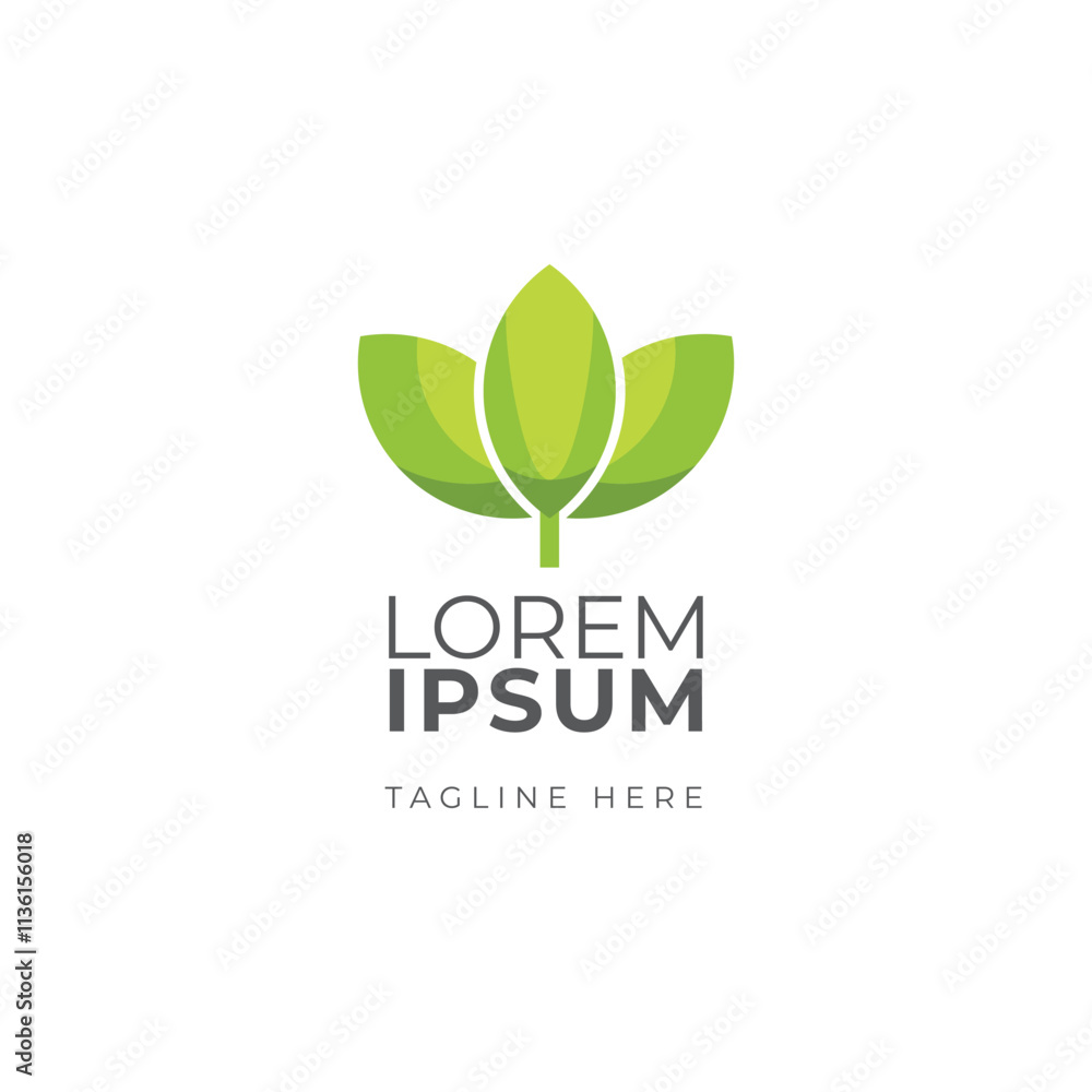 Clean fresh green leaf logo vector abstract ecology herbal plant symbol Clean fresh green leaf logo vector abstract ecology herbal plant symbol