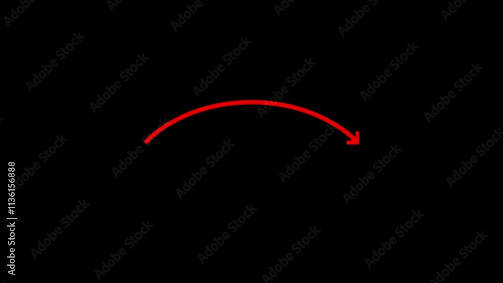 Red arrow icon animation on Black Background, Hand Drawn Doodle Arrows Red arrow icon animation on Black Background, Hand Drawn Doodle Arrows